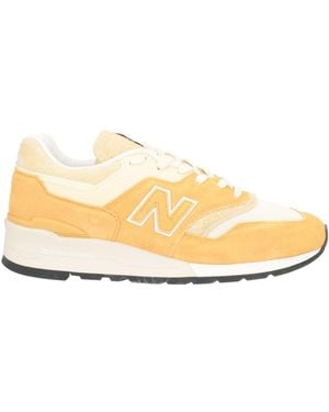 New Balance Mustard Trainers Leather, Textile Fibres - Natural
