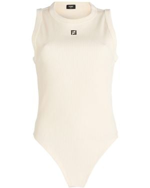 Fendi Ivory Bodysuit Polyamide, Elastane - White