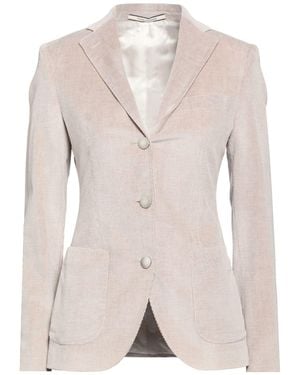 Tagliatore 0205 Taupe Blazer Cotton, Cashmere, Elastane - Gray