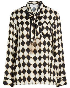 SIMONA CORSELLINI Ivory Shirt Viscose, Acetate, Silk - Black