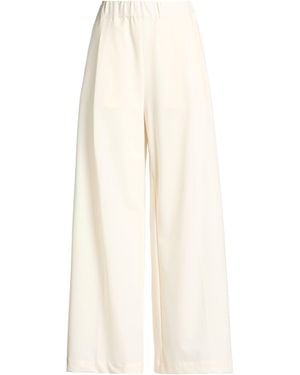 Semicouture Ivory Trousers Polyester, Virgin Wool, Elastane - Natural