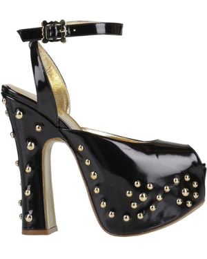 Vivienne Westwood Calfskin Embellished Ankle-Strap Sandals - Black