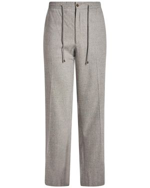 Corneliani Pants Virgin Wool, Cashmere, Elastane - Gray