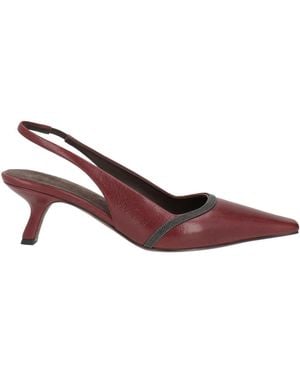 Brunello Cucinelli Burgundy Pumps Leather - Brown
