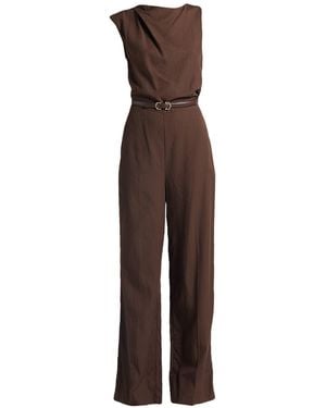 ViCOLO Chocolate Jumpsuit Viscose, Linen - Brown