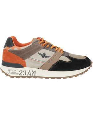 Aeronautica Militare Sand Trainers Leather, Textile Fibres - Brown
