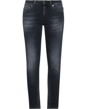 Dondup Skinny Leather-Trim Denim Jeans - Blue