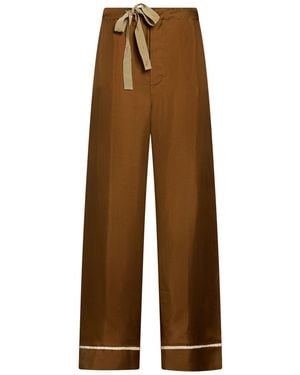 Alysi Pants Silk - Brown