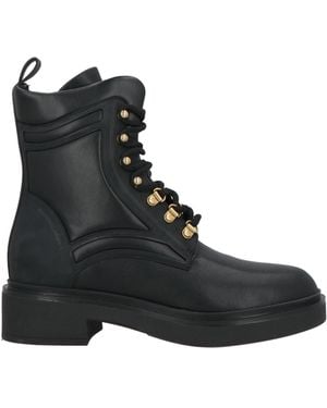 Emporio Armani Ankle Boots Leather, Textile Fibers - Black
