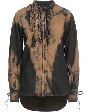 High Camel Denim Shirt Cotton - Black