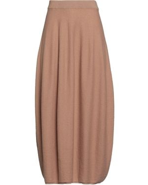 Antonelli Camel Midi Skirt Virgin Wool, Silk, Cashmere - Brown