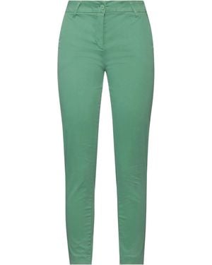 White Wise Pants Cotton, Elastic Fibers - Green