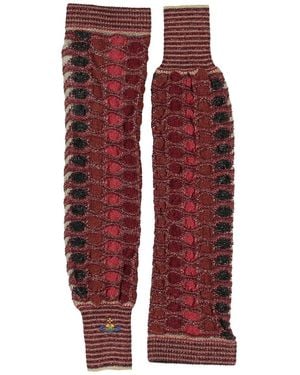 Vivienne Westwood Gloves Viscose, Metal Fiber, Polyamide, Cotton - Red