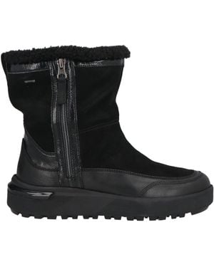 Geox Sherpa-Lined Leather Ankle Boots - Black