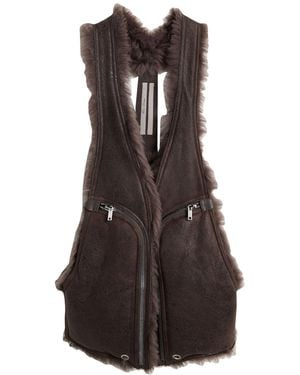 Rick Owens Borreguito Y Pelo Ecológico - Marrón