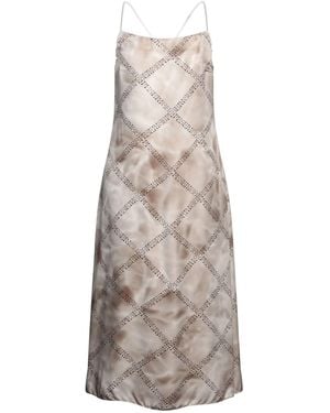 Peserico Khaki Midi Dress Viscose - Natural