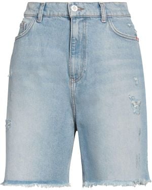 Amish Supplies Denim Shorts Polyester, Cotton - Blue