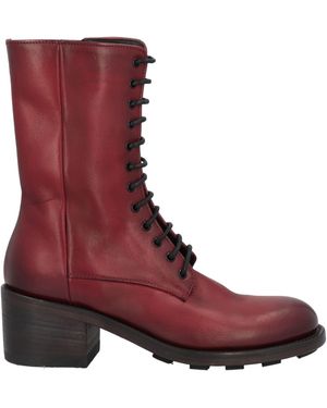 Pantanetti Burgundy Ankle Boots Leather - Red