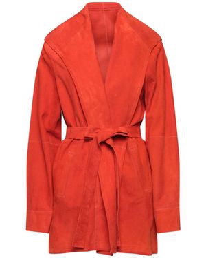 Pearls Overcoat & Trench Coat Leather - Red