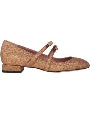 Red(V) Copper Ballet Flats Textile Fibres - Brown