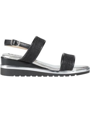 Melluso Walk Sandals Leather, Textile Fibres - Black