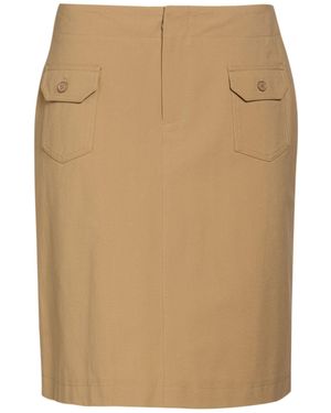 Strenesse Sand Mini Skirt Cotton, Polyamide, Elastane - Natural