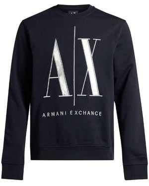 ARMANI EXCHANGE Icon Period Sweatshirt Cotton - Blue