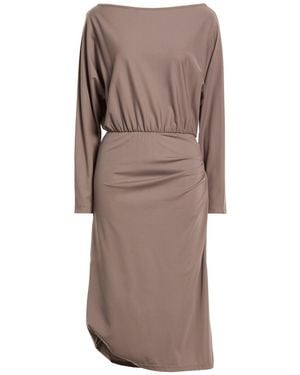 Kaos Taupe Midi Dress Viscose, Polyamide, Elastane - Brown