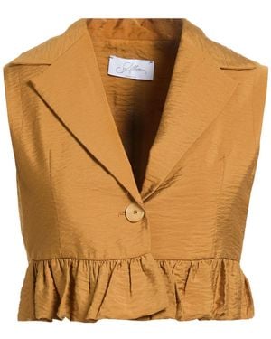 Soallure Camel Tailored Vest Viscose, Polyamide - Metallic