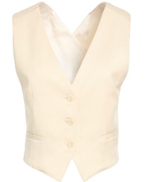 Dondup Tailored Vest Viscose, Linen - Natural