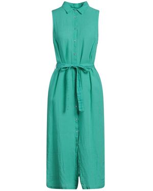 120% Lino Midi Dress Linen - Green