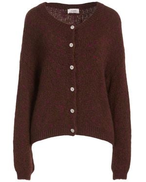 Motel Cardigan Acrylic, Polyamide, Mohair Wool, Wool, Elastane - Brown