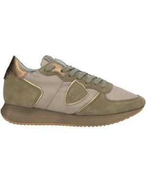 Philippe Model Military Trainers Textile Fibres, Leather - Green