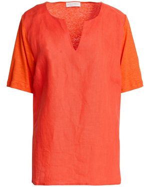Le Tricot Perugia Top Linen, Elastane - Orange