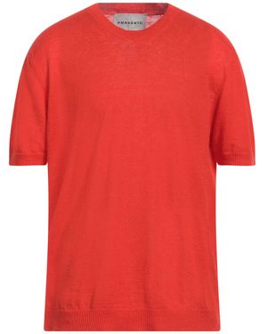 Amaranto Linen-cotton Crewneck Jumper - Red