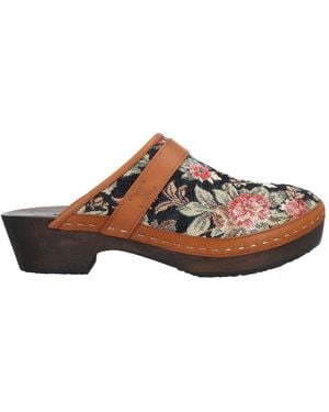 Celine Mules & Clogs Textile Fibers, Soft Leather - Brown