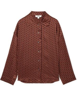 COS Pyjamahemd Aus Reiner Seide Mit Print - Rot