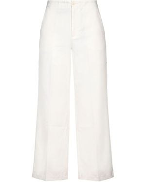 European Culture Cream Trousers Viscose, Polyamide, Elastane - White