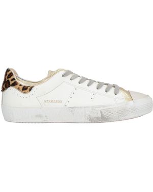 HIDNANDER Ivory Trainers Leather, Textile Fibres - White