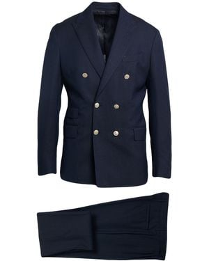 Eleventy Suit Wool, Silk, Linen - Blue
