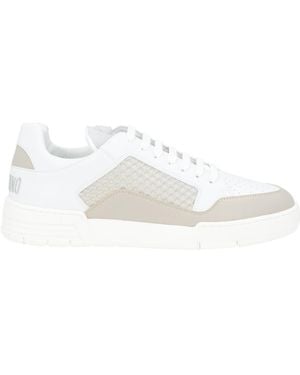 Moschino Sneakers Leather, Textile Fibers - White