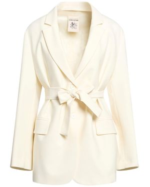 Semicouture Blazer Polyester, Virgin Wool, Elastane - Natural
