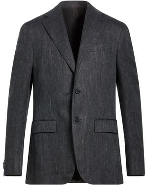 Caruso Per Braun Blazer Linen, Wool - Black