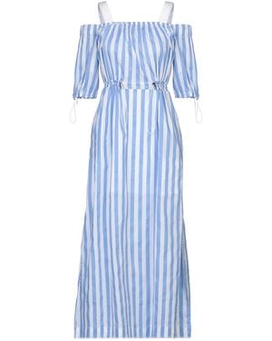 Trussardi Midi Dress Cotton, Elastane - Blue