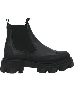Ganni Ankle Boots Leather - Black