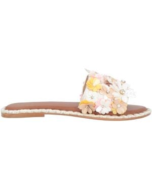 De Siena Ivory Sandals Textile Fibers - Natural