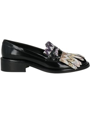 Missoni Loafers Leather, Textile Fibers - Black