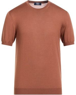Fedeli Chocolate Sweater Virgin Wool - Brown