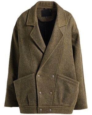 R13 Khaki Coat Wool, Polyamide, Polyester, Cupro - Green