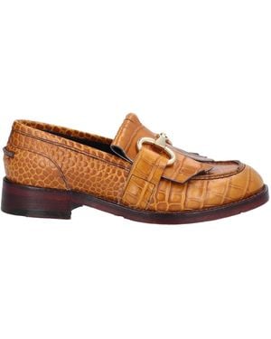 JP/DAVID Tan Loafers Soft Leather - Brown
